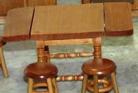 Drop Leaf Dining Table (87W x 80D x 62Hmm - 125W with leaves up)