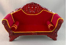 Lounge Sofa Mahogany, Burgundy (138 x 52 x 88Hmm)