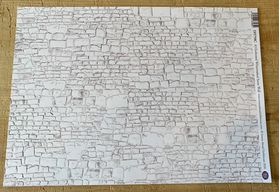 Embossed Whitewashed Stone Wall A3 (420 x 297mm)
