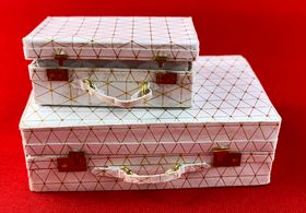 Suitcase Pair White by Kathy Brindle