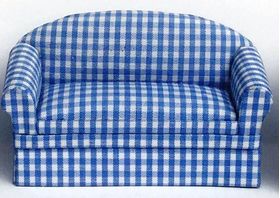 1:24 Sofa and 2 Chairs Blue/White Check