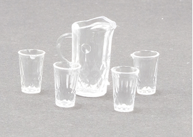 Crystal Pitcher with 4 Tumblers