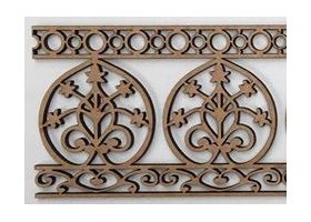 Balustrade Single with Six Round Floral Small (149 x 35 x 2mm) Laser Cut
