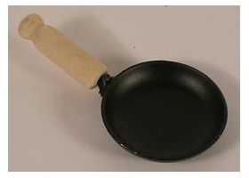 Frying Pan with Wooden Handle (Pan 25 Diam, Handle 25mmL)