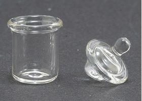 Glass Candy Jar with Lid (Jar Size: 7/16" W x 1/2" H x 7/16" D)