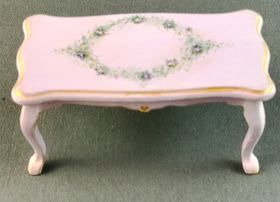 Coffee Table Mauve with Hand Painted Flowers by Petite Romantique