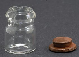 Glass Jar with Dark Walnut Brown Lid (13Diam x 17Hmm)