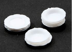 Soup Bowls and Salad Plates White 24 Pieces by Chrysnbon (Plate 16mm Diameter)