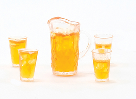 Iced Tea Set, Pitcher and 4 Glasses (Pitcher Size: 7/16" x 3/4")