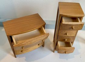 Bow Fronted Chest of Drawers and Tallboy Set Teak
