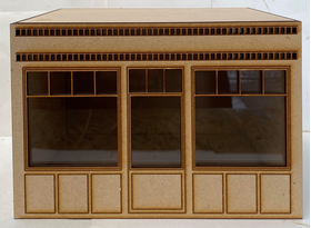 1:24 Room Box Shop Front 1 with Perspex Top Kit (Inside 192W x 149D x 133Hmm)