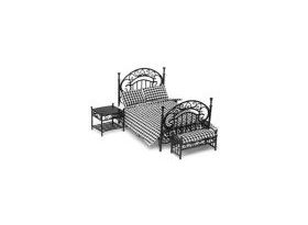 Bedroom Set Black 3 Pieces