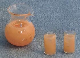 Jug and Glass of Grapefruit Juice (Jug 20H x 15 Diam mm)