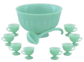 Punchbowl Set Jadite