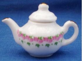 Teapot Pink Flower Line Round (38 x 22 x 25Hmm)