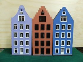 1:48 Canal House with Brick Top Laser Cut Kit (164W x 96D x 380Hmm)
