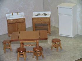 Kitchen Set Pine /White 8 Piece