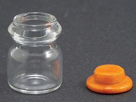 Glass Jar with Light Brown Lid (13Diam x 17Hmm)
