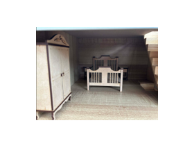 Bedroom Bed, Wardrobe and Side Tables Kits Set for B624 Small Dolls House