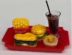 Burger Meal Tray (Tray 63 x 38mm, Glass 25Hmm)