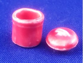 Canister with Lid, Red, Small (12H x 8Diam mm)