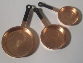 Frying Pan Copper Set of 3 (Large 30mm Diam)