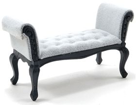 Settee / Sofa Black with Grey Fabric (4 1/2" x 1 3/4" x 2 5/8")