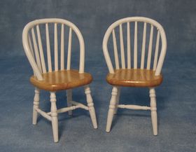 Kitchen Chairs White and Pine Pk2 (94 x 58 x 55mm)