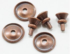 Traditional Round Door Knob Oil Rubbed Bronze 6Pack (Plate: 8mm Diam, Knob: 4mm Diam)