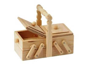 Wooden Sewing Box with Lifting Lids (44H x 50W x 26Dmm)