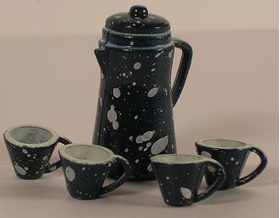 Blue Metal Coffee Pot Set (Pot 25mmH)