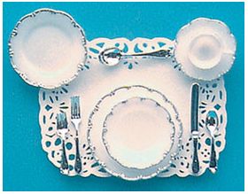 One place Setting-Silver Trim (Dinner Plate 3/4" Diameter)