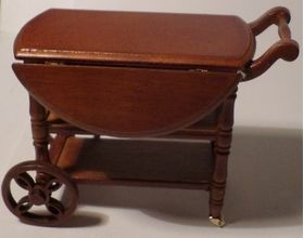 Teacart Walnut (85 x 50 wings down, 75Diam Up x 68Hmm)