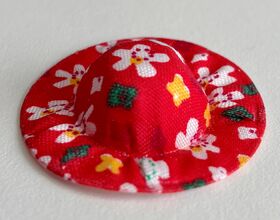 Hat Red Floral (40 Diam x 10Hmm)