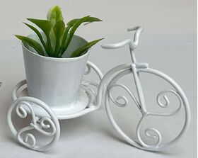 Bike with Plant White Wire (63 x 37 x 37Hmm)