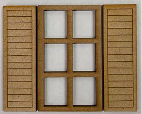 Rectangle Window with Shutters for Book Nook Kit Laser Cut (80 x 98mm)