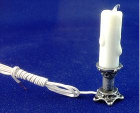 Pewter Flickering Candle Medium (Stand 17mm, Total 42mm)