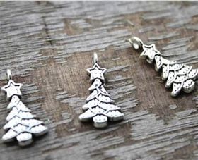 Silver Tree Ornaments 3pc (Christmas) (20mmH)