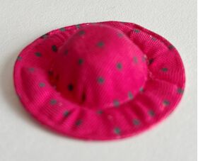 Hat Red with Blue Dots (40 Diam x 10Hmm)
