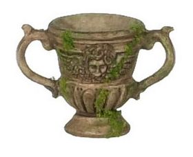 Urn, Brown with Moss (1.25"H) (Price Each)