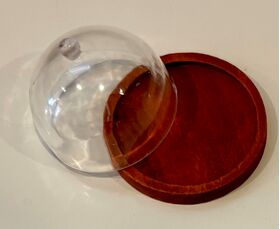 Cloche / Dome on Walnut Board (35mm Diameter)