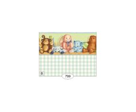 1:24 Wallpaper Nursery Friends - Blue/Plaid (203 X 267mm)