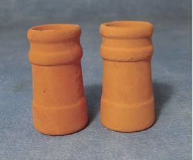 Small Round Chimney Pots Pk2 (3.0cm x 1.5cm)