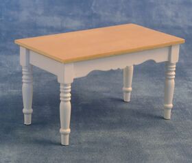 Kitchen Table White and Pine (120 x 70 x 65mm)