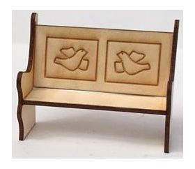 1:24 Laser Cut Church Pew Kit Style 2 (6W x 21D x 50Hmm)