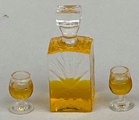 Crystal Decanter and Glasses Set (Lighter) (Decanter 20H x 8 x 8mm)