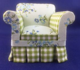 Armchair Floral Green/White