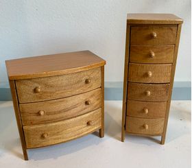 Bow Fronted Chest of Drawers and Tallboy Set Teak