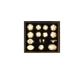 Tea Set 15pc Salt and Pepper Set, White with Blue Border