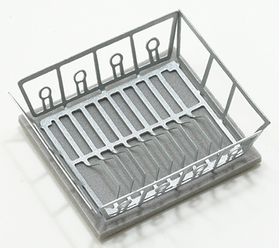 Silver Dish Drainer with Mat (Dish Drainer: 1-11/16" x 1-11/16", Mat: 1-9/16" x 1-3/8")